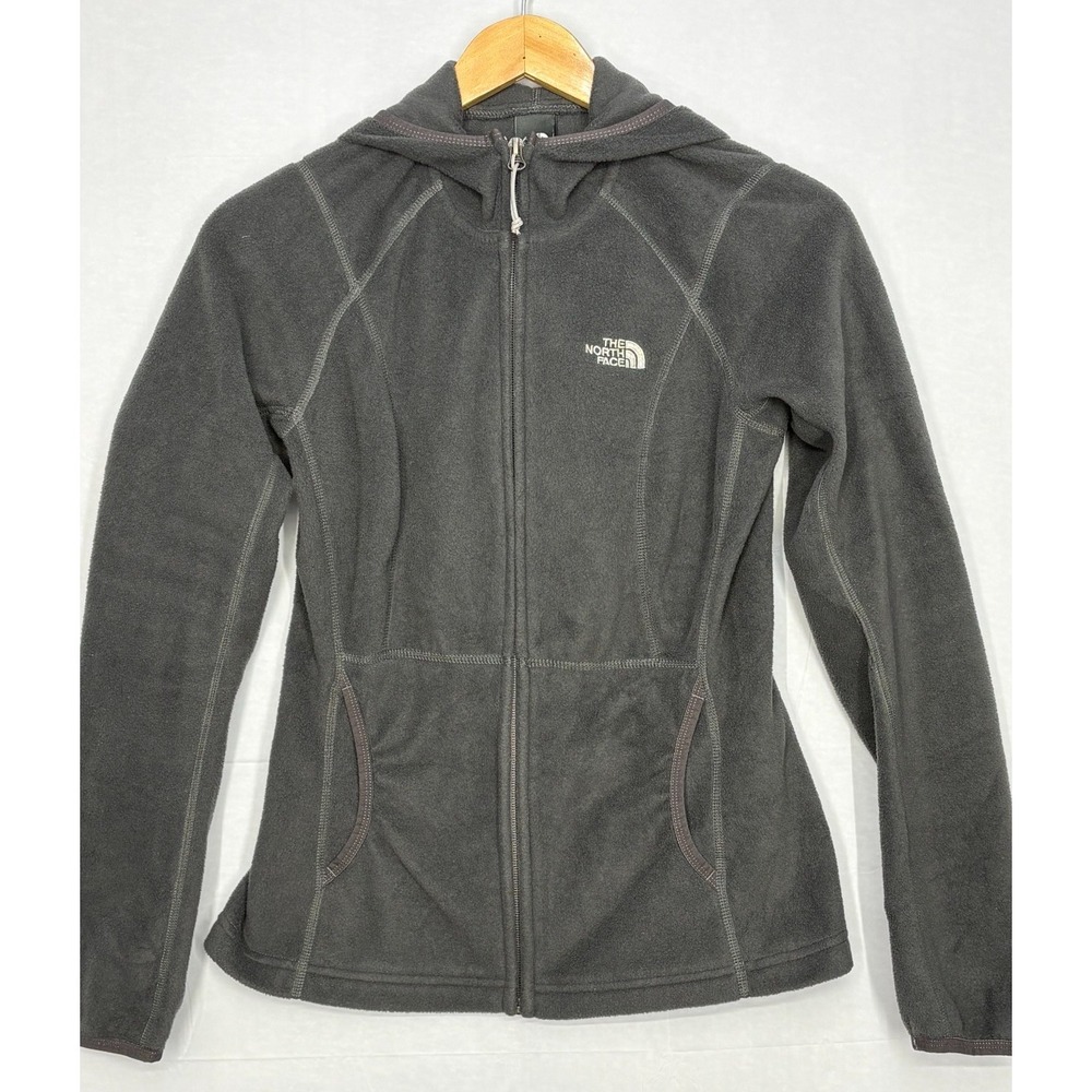 The North Face Full-Zip Hoodie Womens Gray Tech Fleece Long Sleeve Outdoor XS